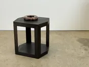Signed Karl Springer Embossed Leather Side Table — sputnik modern
