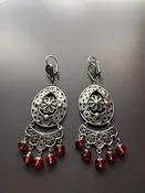 Fiery garnet filigree earrings — Your Site Title