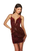 Glamour with Sparkling Velvet Short Dress 4933