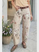 66 Western Retro Floral Print Relaxed Barrel