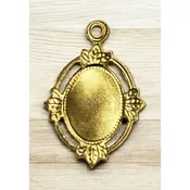 Floating Leaves Settings 8x6mm Raw Brass (12) - Vintage Jewelry Supplies
