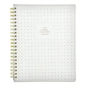 2026 January-December Weekly Planner - Spiral Vegan Leather - Bone with Gold Foil