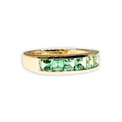 14K yellow gold Large Square Stacker band with minty green tourmaline by Jane Taylor Jewelry — jane taylor jewelry