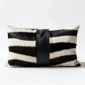 Authentic Zebra Hide Pillow | 12x20