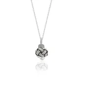 Circassian Woven Silver Necklace (black detail)