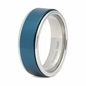 Blue Stainless Steel Spinner Ring - 8mm