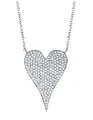 14KW Shy Creation Pave Diamond Heart Necklace