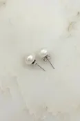 9mm White Pearl Stud Earrings