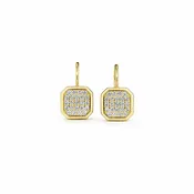 Asscher Shape Pavé Diamond Earrings by Penny Preville