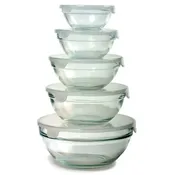 10 Piece Nesting Glass Bowl Set with Lids