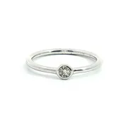 10k White Gold 0.10 ctw Solitaire Diamond Engagement Ring