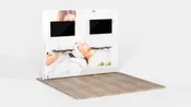 10ft Formulate Straight Wall + 2 TV Free-Standing Kiosk Combo