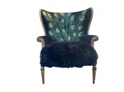 Fan Feather Embroidered Grand Peacock Chair — The Artful Chair | Custom Chair Upholstery and Classes
