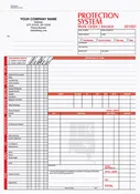 Alarm System Work Order Invoices 3 Part Carbonless