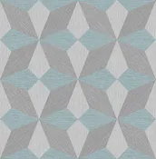 2896-25304 Valiant Light Blue Faux Grasscloth Mosaic Wallpaper