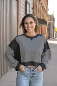 Colorblock Crew Neck Pullover