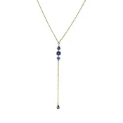 14 Karat Yellow Gold "Blueberry Supernova" Sapphire Necklace