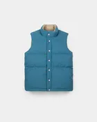Down Italian Vest - Dry Wax Cotton - Robin's Blue