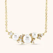 14K Pearl &amp; Diamond Necklace