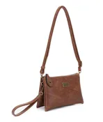Ella Coffee | Crossbody Bag + Wristlet
