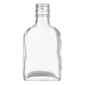 100 ml Clear Glass Oblong Straight Sided Flask 28-350 Neck Finish
