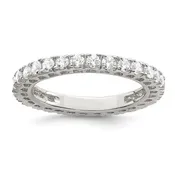 Anniversary Sterling Silver Simulated Diamond Band
