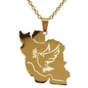 1 Iran Iranian Map Pendant Necklace Peace Dove