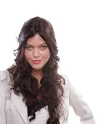 24LYR Long Wavy Wig – 24 Layer Dark Brown European Human Hair