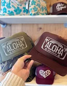 Aloha License Plate trucker hat