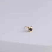 Cat black diamond stud
