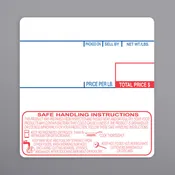 CAS 1478-S/H 58 mm x 60 mm White Safe Handling Pre-Printed Equivalent Scale Label Roll - 12/Case