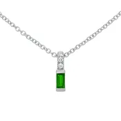14K White Gold Dainty Emerald Necklace — Croft & Stern Jewelry Designs