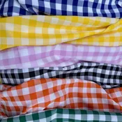 Farmhouse Gingham Check Fabric by the Yard – 1 Inch Check, 60″ Wide Polyester for Tablecloths, Curtains, Apparel & Quilting