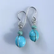 Arizona Turquoise Earrings, Small Oval Dangles