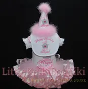 1st birthday princess tutu set, 6 pc set with customized onesie