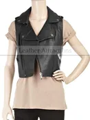Biker Style Ladies Leather Vest