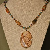 Energy Surround necklace with picture Jasper pendant - 3033ESN