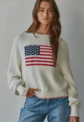 American Flag Pullover - Off White