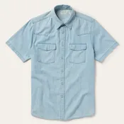 Chambray Oxford Short Sleeve Western Shirt