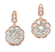 14K ROSE GOLD DIAMOND EARRINGS  #150-00356