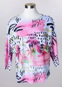 3/4 Dolman Sleeve Print Tee