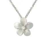 11mm Plumeria Slide Pendant in White Gold