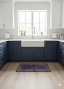 2' x 3' Midnight Navy Deep Charcoal Burnt Rust Vintage Distressed Area Rug