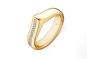 0.18Ct Diamond Band in 18k Yellow Gold, Size 6.5