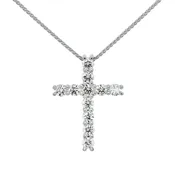 14K White Gold and Diamond Cross Necklace — Croft & Stern Jewelry Designs