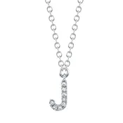 0.03CT 14K W/G DIAMOND NECKLACE - INITIAL J