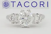 0.47 ct TACORI Platinum 3-Stone Round Semi-Mount Engagement Ring Rtl 5,320