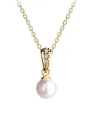 14K GP White Pearl Pendant Necklace