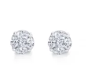 1.16 Carat Total Weight  White Gold Stud Earrings