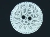 2 Hole Pewter Floral button, #200 Hand made in the USA